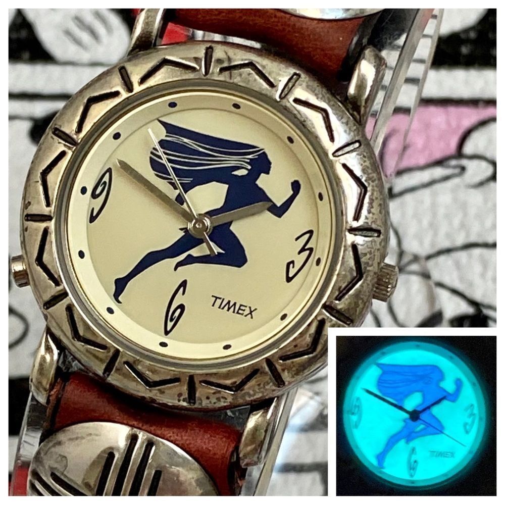 Vintage 90s Disney X Timex Pocahontas Watch with Backlight and Concho Band